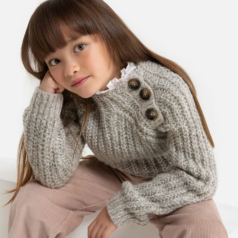 High-Neck Jumper/Sweater in Chunky Knit
