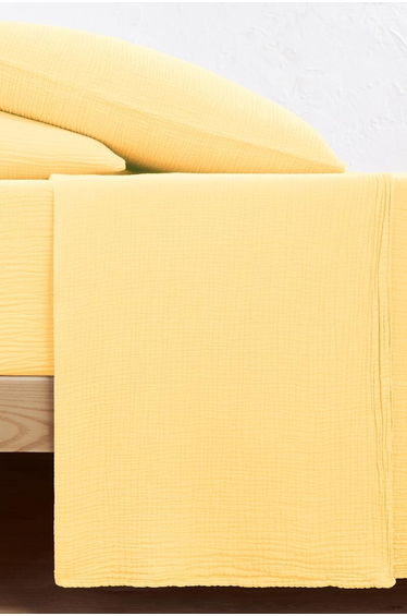 Kumla Plain Cotton Muslin Flat Sheet
