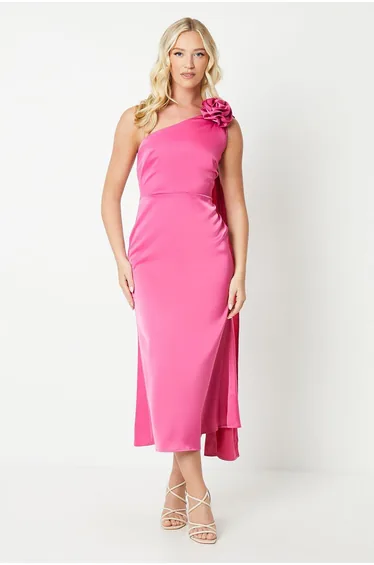 Debut London by Coast Corsage And Cape Detail Dress - pink