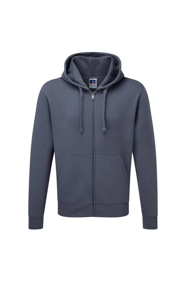 Russell Mens Authentic Full Zip Hooded Sweatshirt / Hoodie - Convoy Grey