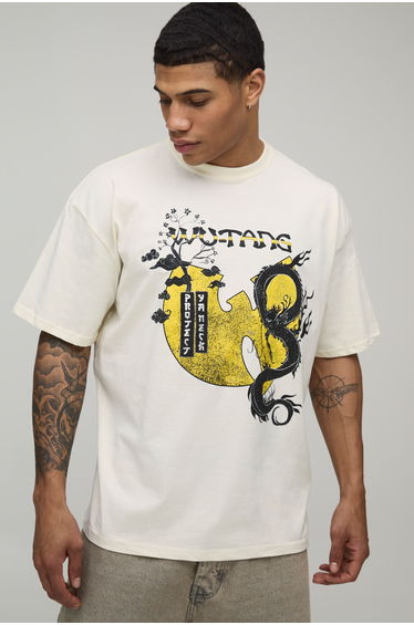 Wu-Tang Oversized License Print T-shirt - ecru