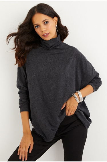 Blouse - Gray - Oversize