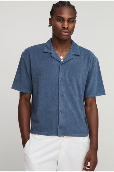 Oversized Boxy Revere Towelling Shirt