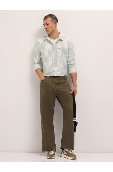 Men Pure Cotton Striped Slim Fit Shirt