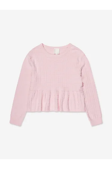 Girls Knitted Logo Sweater in Pink