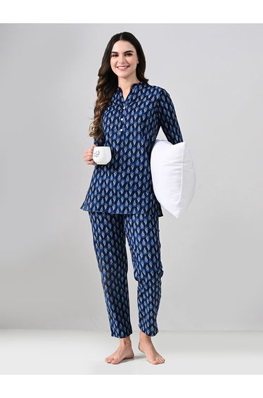 Women Cotton All Over Print Top and Pyjama Set