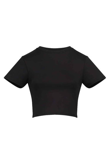 Awdis Womens/Ladies Recycled Crop T-Shirt - Jet Black