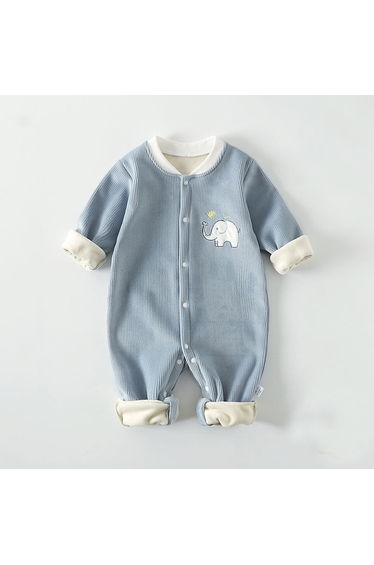 Baby Fleece Lined Cute Animal Romper
