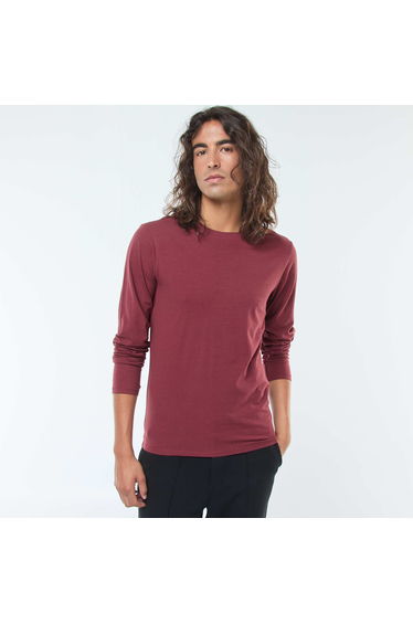 Plain short-sleeved T-shirt with round neckline RED