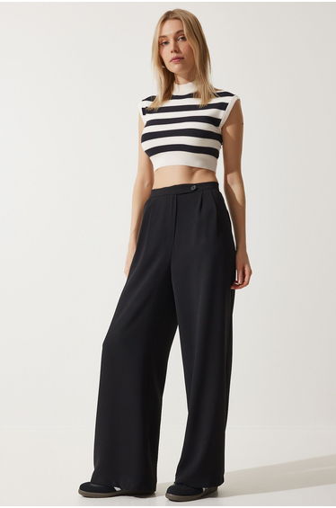 Women's Black Loose Palazzo Trousers
