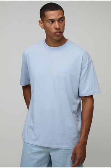 Oversized Limited Edition Gloss Print T-shirt - pale blue