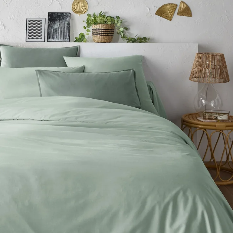 غطاء وسادة قطن سادة - 1