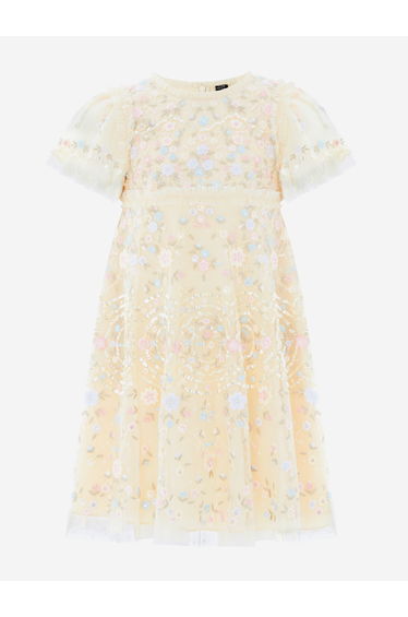 Needle & Thread Girls Sweet Petal Dress in Yellow