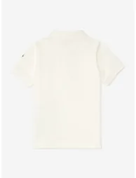 Moncler Enfant Boys Cotton Logo Polo Shirt in White - 1