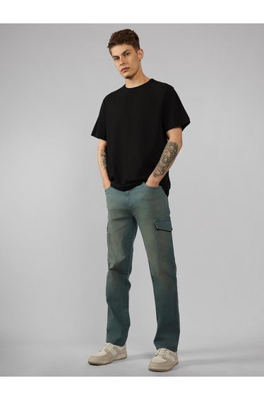 Light Wash Relaxed Fit Cargo Jeans