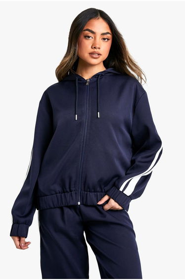 Side Stripe Woven Zip Through Tracksuit Top