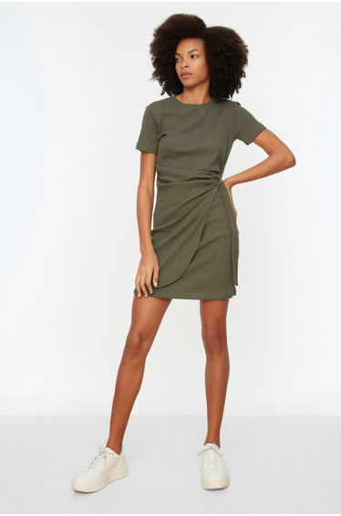 Dress - Khaki - Wrapover