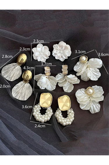 Set of 5 - Assorted Embellished Earrings
