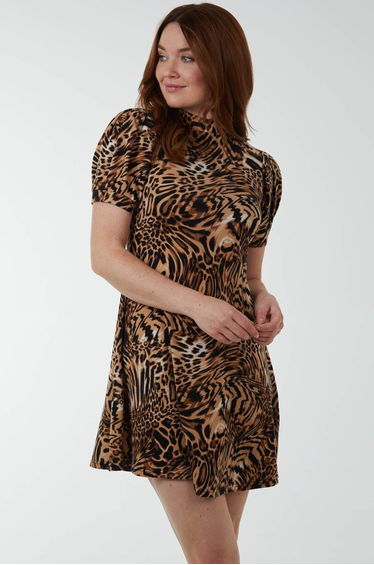 Animal Print Smock Dress