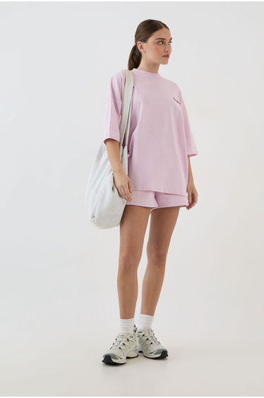 DSGN Studio Script Embroidered Oversized T-Shirt - light pink