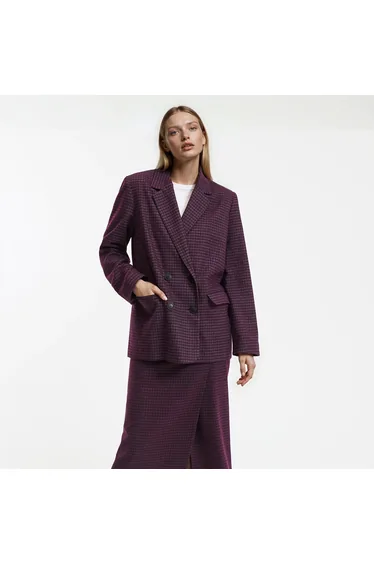 بليزر لا ريدوت كولكشنز بنفسجي بطبعة كاروهات