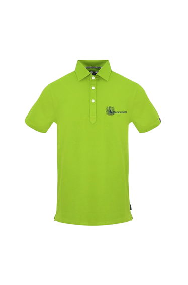Aquascutum Mens Collared Short-Sleeved Polo Shirt - Lime