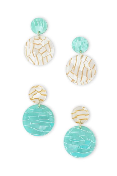 Marble Circle Drop Earrings