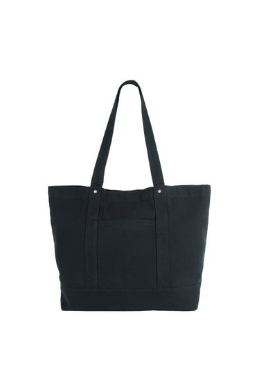 Kimood Cotton Washed Tote Bag - Black
