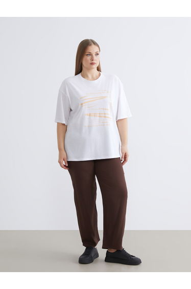 Plus Size Elastic Waist Women's Trousers