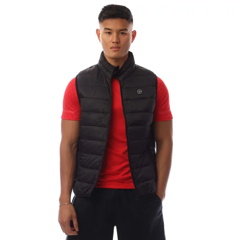Men's Jack and Jones Wilson Body Warmer Gilet in Black