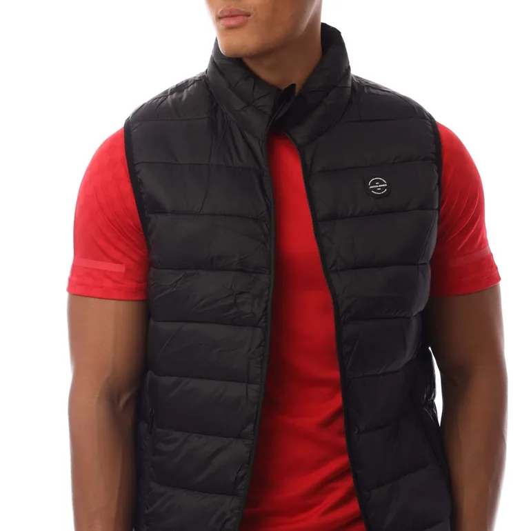 Men's Jack and Jones Wilson Body Warmer Gilet in Black - 1