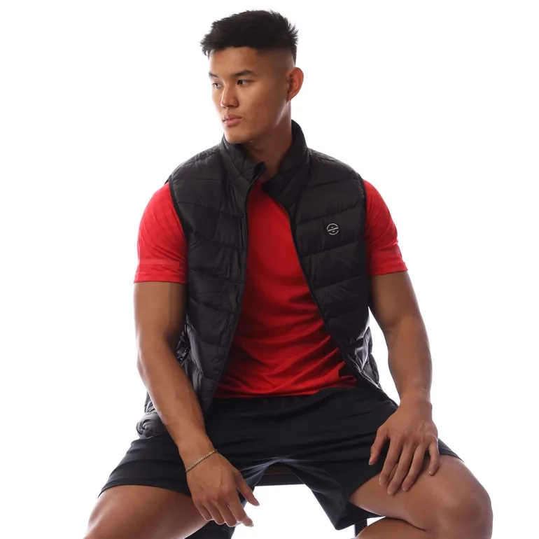 Men's Jack and Jones Wilson Body Warmer Gilet in Black - 3