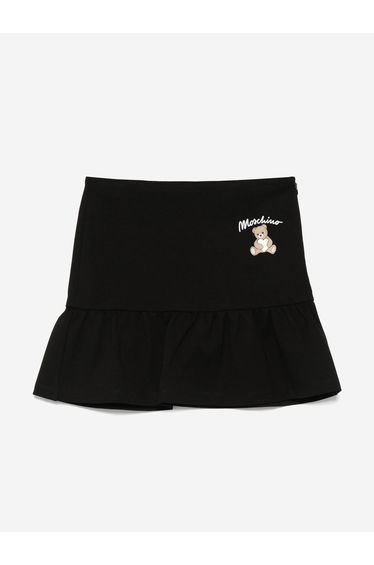 Girls Teddy Bear Logo Skirt in Black