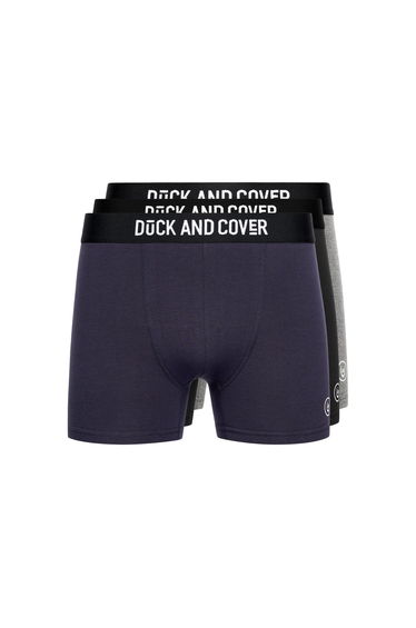 Duck and Cover Mens Bronteen Boxer Shorts (Pack of 3) - Navy/Black/Grey Marl