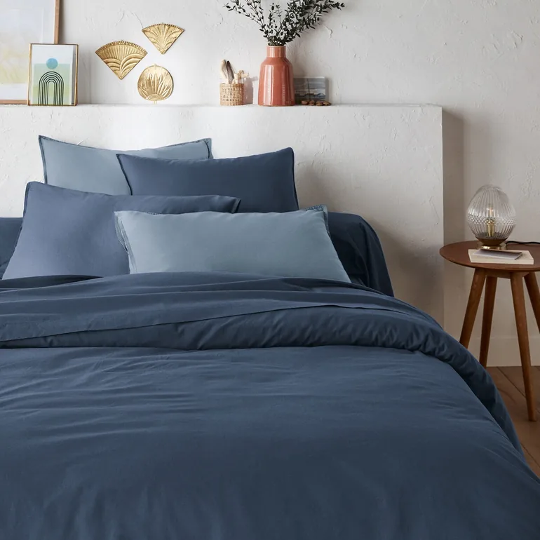 شرشف سرير بقطن مغسول سادة - 2