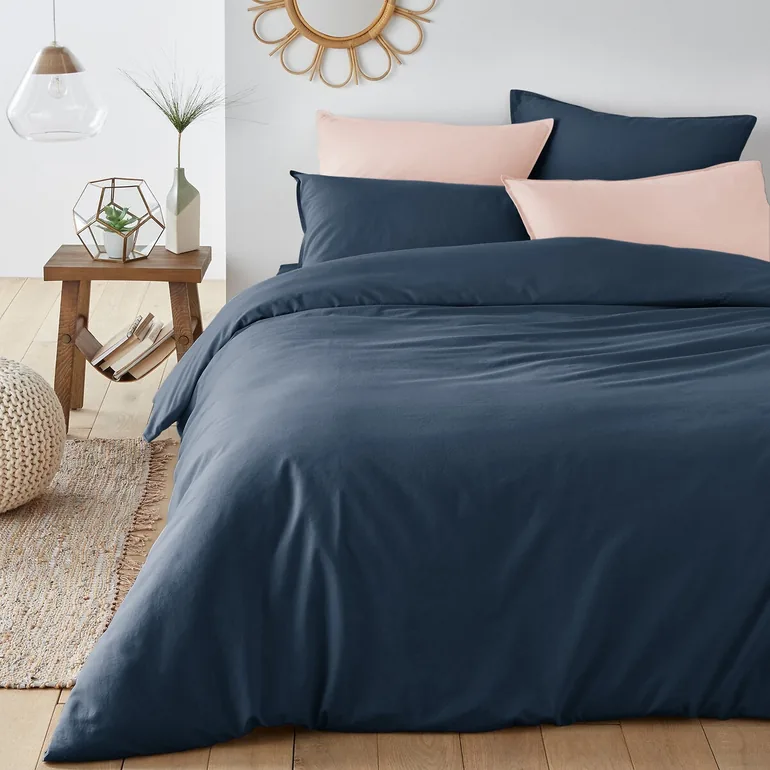 شرشف سرير بقطن مغسول سادة - 1