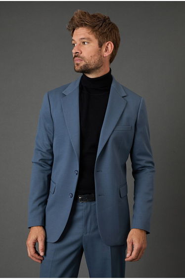 Airforce Wool Blend Stretch Slim Fit Suit Jacket