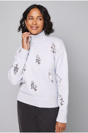 Embellished Roll Neck Jumper