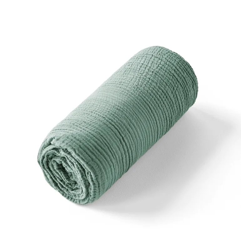 Yafa 100% Organic Cotton Muslin 200 Thread Count Fitted Sheet - 2