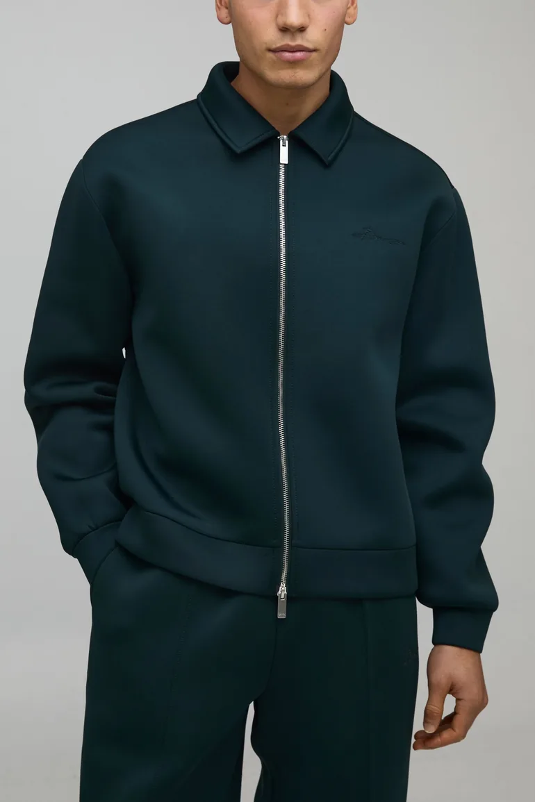 Regular Fit Harrington and Relaxed Trouser Scuba Set - forest - 2