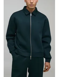 Regular Fit Harrington and Relaxed Trouser Scuba Set - forest - 2