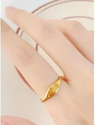 Gold-Tone Signet Ring - 5