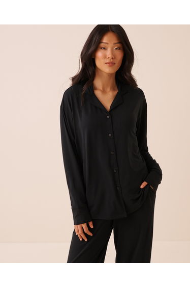 Modal Long Sleeve Button-down Shirt