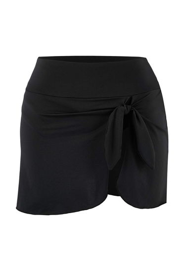 Black*001 Plain Hipster High Waist Bikini Bottom