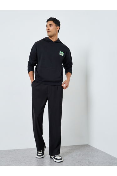 Men Black Padel Club Graphic Terry Hoodie