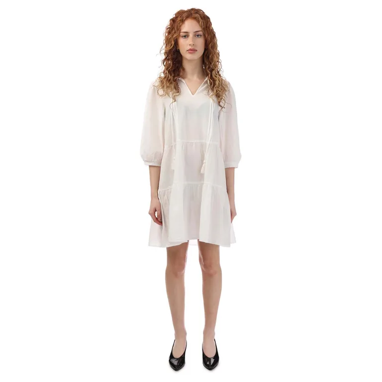 vero moda cotton dress Vero Moda cotton shirred puff sleeve mini dress in "khaki" (more sage green), XS