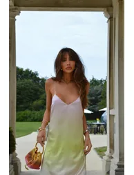Green-Pink Ombre Straight-Fit Cami Maxi-Dress - 2