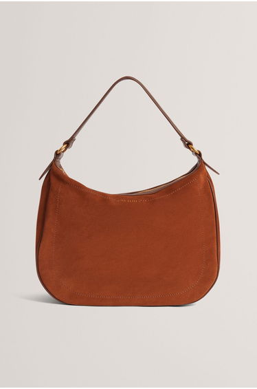 Samiyra Webbing Suede Hobo Bag Brown