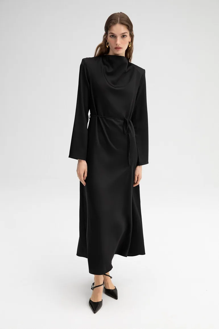 cowl-neck satin midaxi dress Nobody's Child - Eden Cap Sleeve Cowl Neck Midaxi Dress - Women - Viscose/Polyester - 4 US