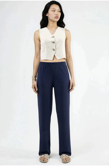 Straight Leg Textured Pants Ellie Collection
